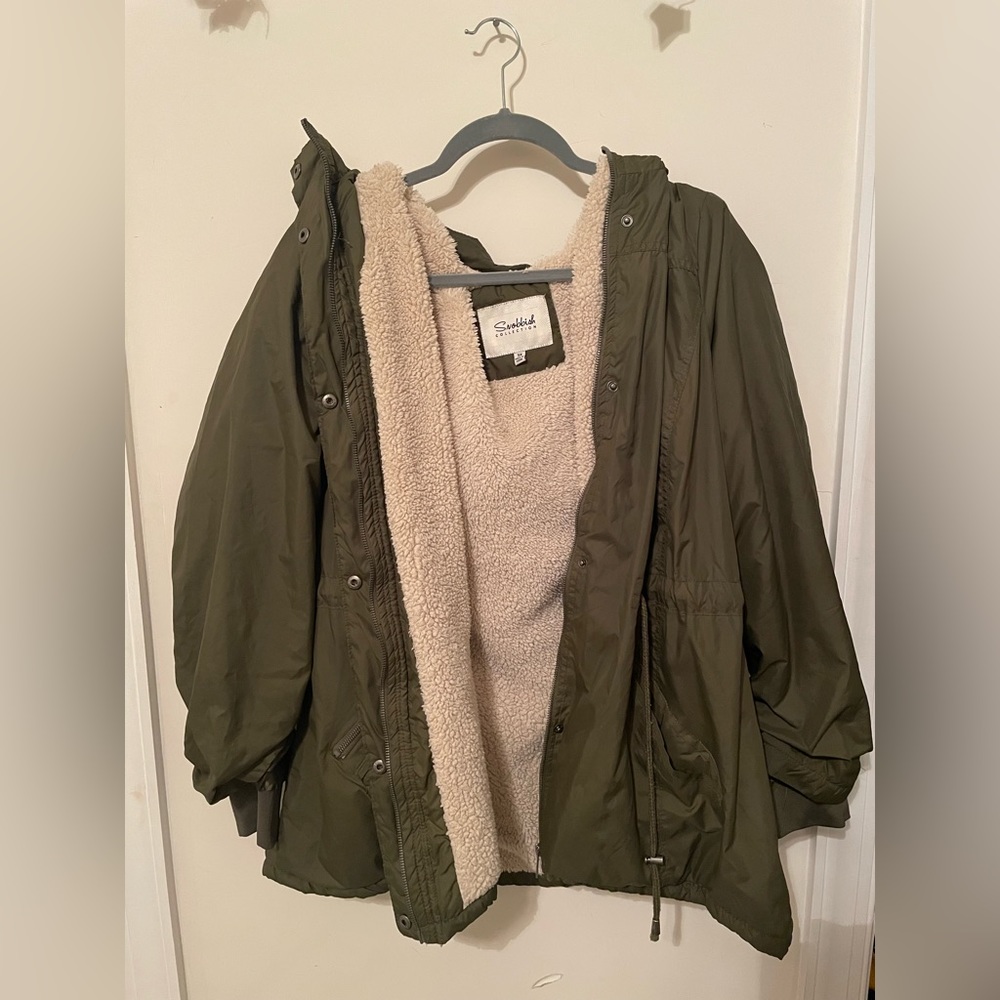 WOMENS TEDDY GREEN COAT
